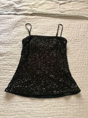 Abercrombie & Fitch Black Sequin Top